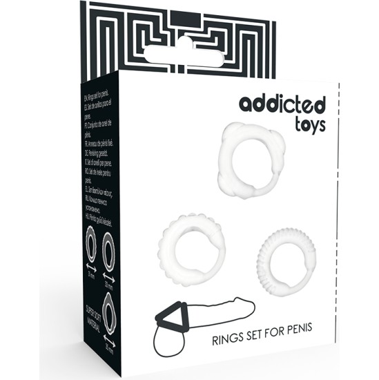 Addicted Toys Dzimumlocekļa gredzenu komplekts caurspīdīgs