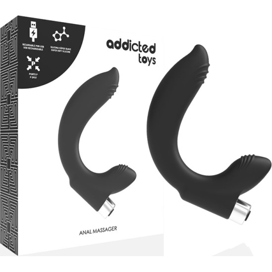 Addicted Toys PROSTATIC VIBRATOR RECHARGEABLE MODEL 7 - BLACK