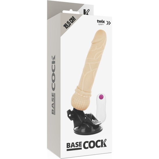 Basecock Reālistisks vibrators ar pulti 19,5 CM