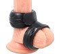 Powering SUPER FLEXIBLE AND RESISTANT DOUBLE PENIS RING PR09 melns