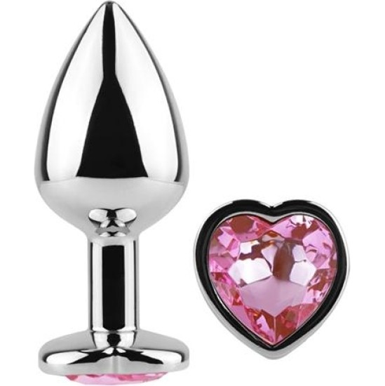 Secret Play Fuchsia Heart Metal Butt Plug Size S