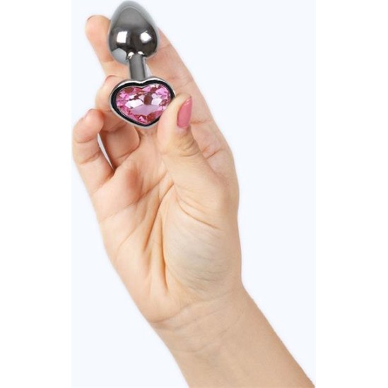 Secret Play Fuchsia Heart Metal Butt Plug Size S
