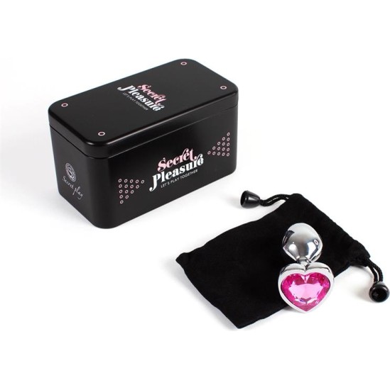 Secret Play Fuchsia Heart Metal Butt Plug Size S