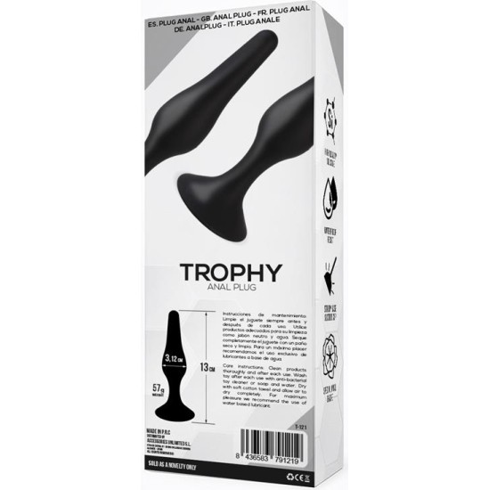 Tardenoche Trophy Anal Plug 13 cm Silicone Black