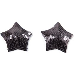Latetobed Bdsm Line Star Nipple Covers with Black Sequins