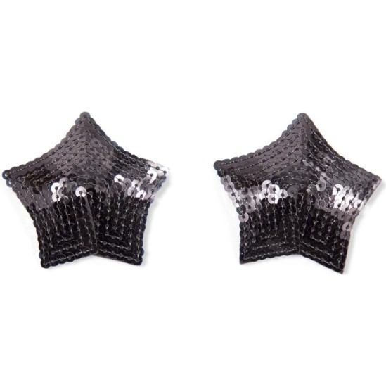 Latetobed Bdsm Line Star Nipple Covers with Black Sequins