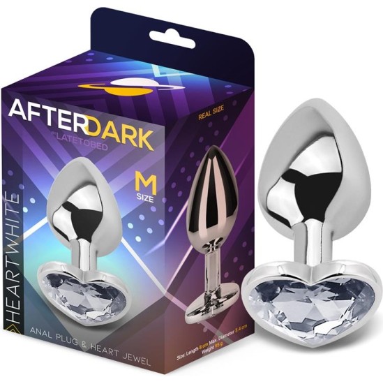 Afterdark Heart Shaped Butt Plug White Size M