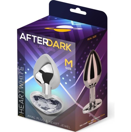 Afterdark Heart Shaped Butt Plug White Size M