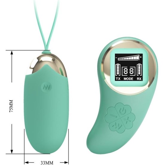 Prettylove Mina Vibrating Egg with Digital Screen remote control green