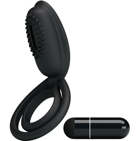 Prettylove Pretty Love Vibrating Cock Ring Esther Black