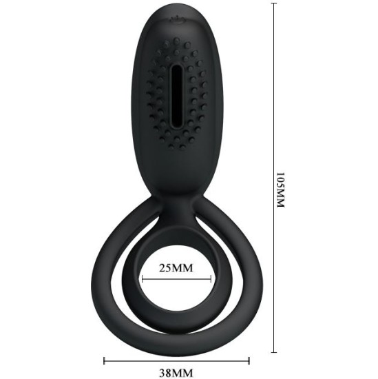 Prettylove Pretty Love Vibrating Cock Ring Esther Black