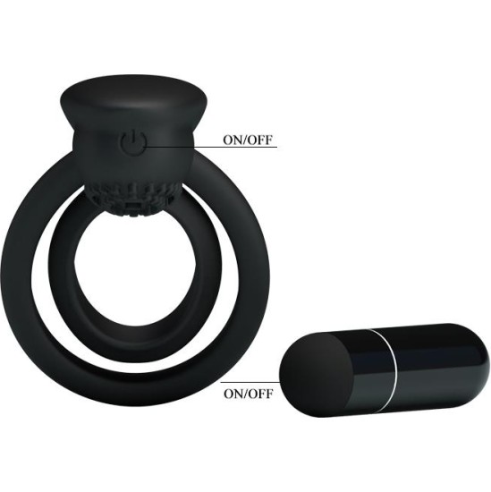 Prettylove Pretty Love Vibrating Cock Ring Esther Black