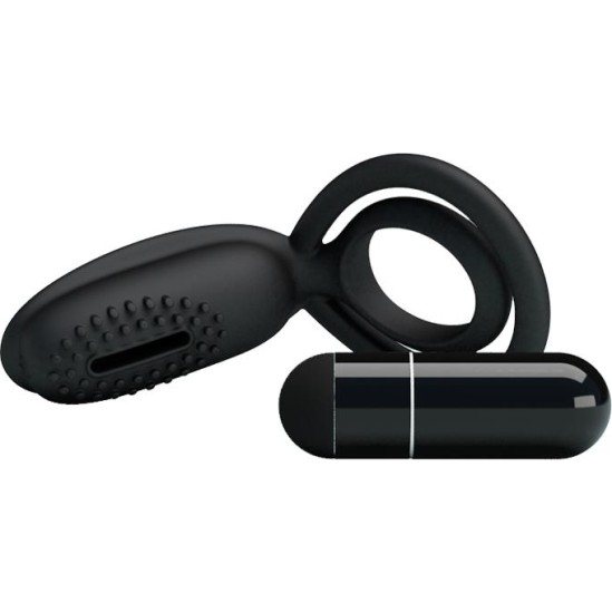 Prettylove Pretty Love Vibrating Cock Ring Esther Black
