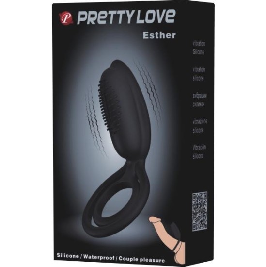 Prettylove Pretty Love Vibrating Cock Ring Esther Black