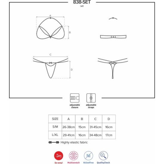 Obsessive 838-SET-3 2 Pieces Set