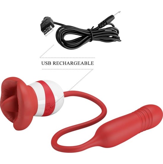 Prettylove Mouth Vibrator with Licking and Thrusting Ashlyn