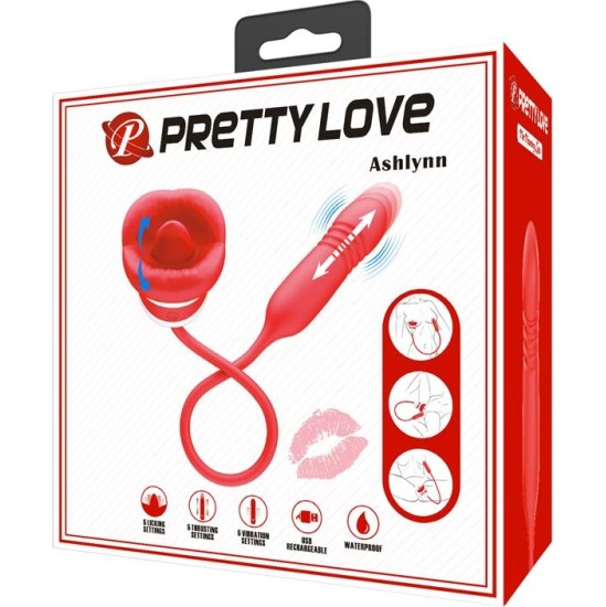 Prettylove Mouth Vibrator with Licking and Thrusting Ashlyn