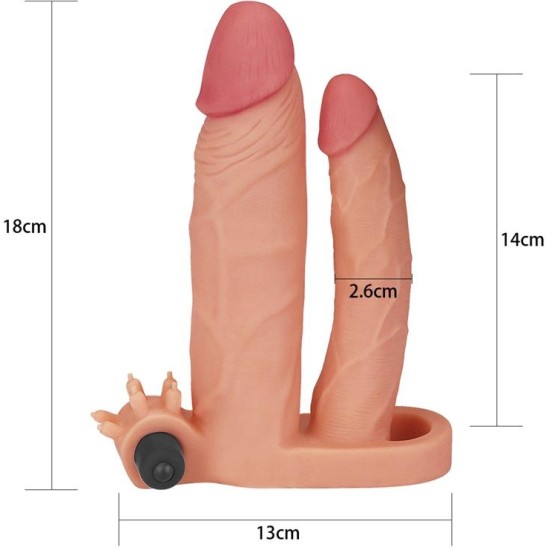 Lovetoy Vibrating Double Penis Sleeve with Vibration +1