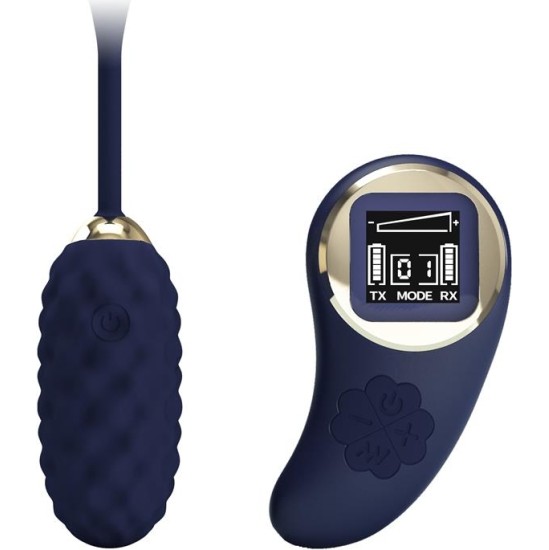 Prettylove Vivian Vibrating Egg with Digital Screen Remote Control Blue