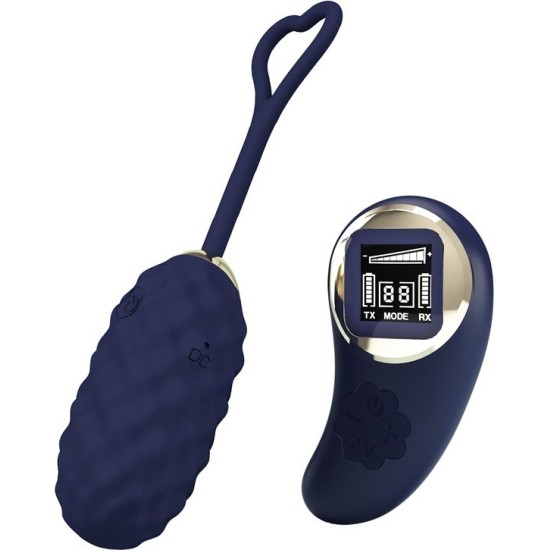 Prettylove Vivian Vibrating Egg with Digital Screen Remote Control Blue