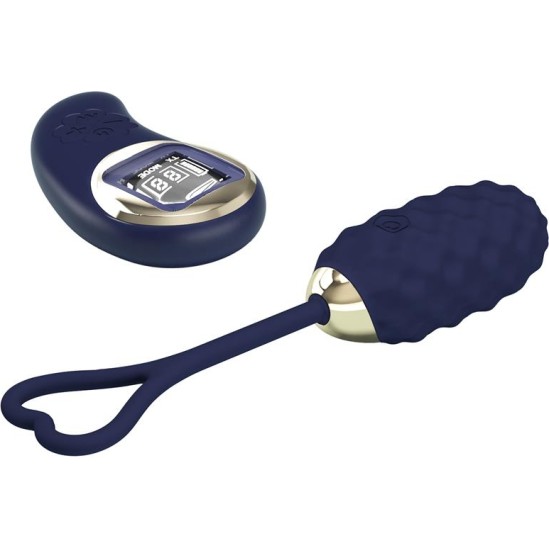 Prettylove Vivian Vibrating Egg with Digital Screen Remote Control Blue