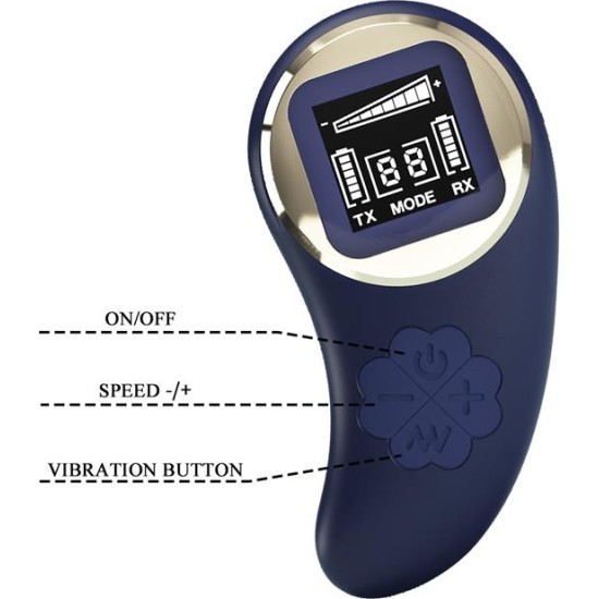 Prettylove Vivian Vibrating Egg with Digital Screen Remote Control Blue