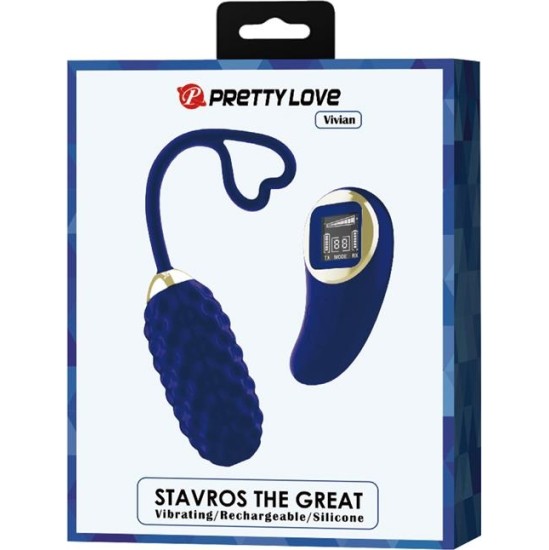 Prettylove Vivian Vibrating Egg with Digital Screen Remote Control Blue