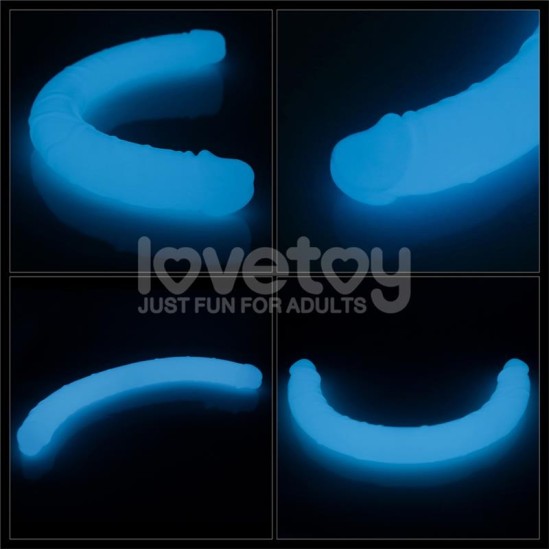 Lovetoy Double dildo Lumino Blue Light 18.5
