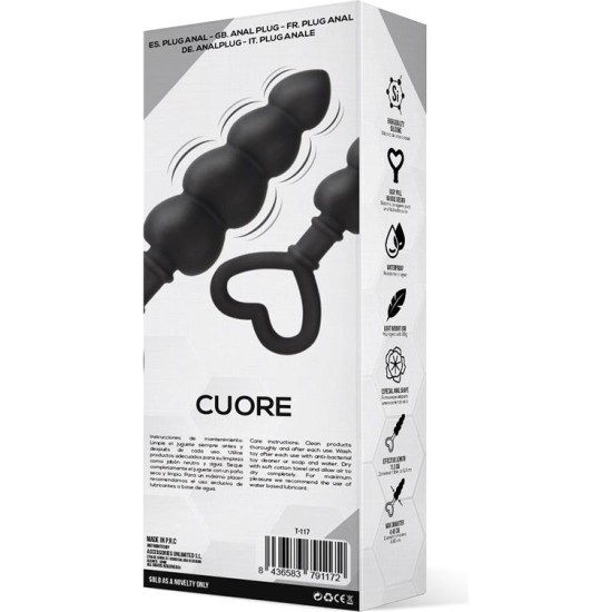 Tardenoche Cuore Anal Plug Silicone Black