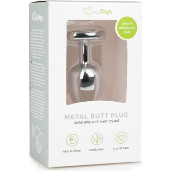 Easytoys Metal Butt Plug No. 2 - Silver/Clear