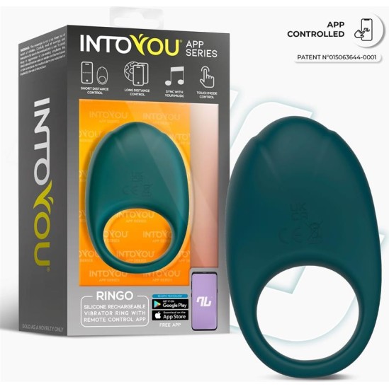 Intoyou App Series Ringo Vibrating Ring with App Unibody Green