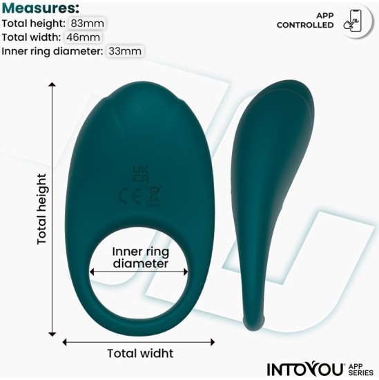 Intoyou App Series Ringo Vibrating Ring with App Unibody Green