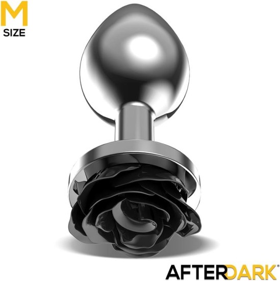 Afterdark Metal Anal Plug with Black Rose Base Size M