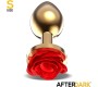Afterdark Golden Metal Anal Plug with Red Rose Base - Size S