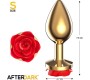 Afterdark Golden Metal Anal Plug with Red Rose Base - Size S