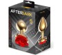 Afterdark Golden Metal Anal Plug with Red Rose Base - Size S