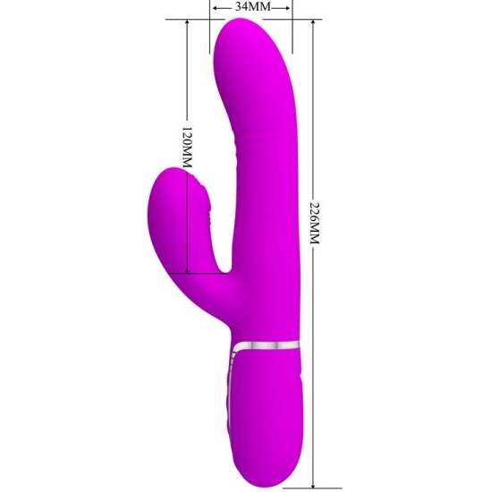 Prettylove Mariana Vibrator 4 in 1 Silicone Fuchsia