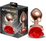 Afterdark Rose Gold Anal Plug with Red Rose Base Size M