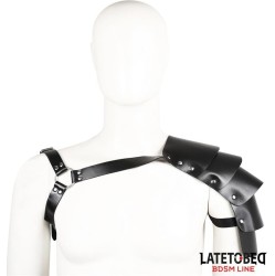 Latetobed Bdsm Line Chest Harness with Shoulder Protector