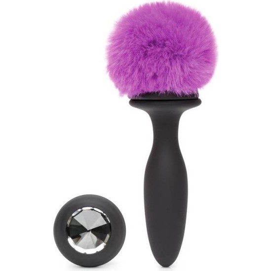 Happy Rabbit Anal Plug with Vibration and Double Base Purple Large