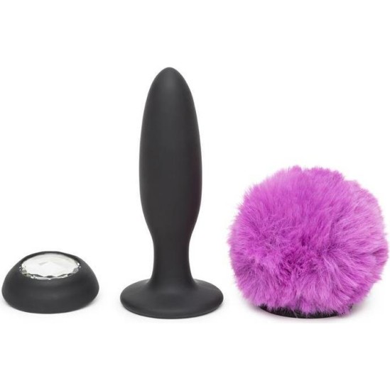 Happy Rabbit Anal Plug with Vibration and Double Base Purple Large