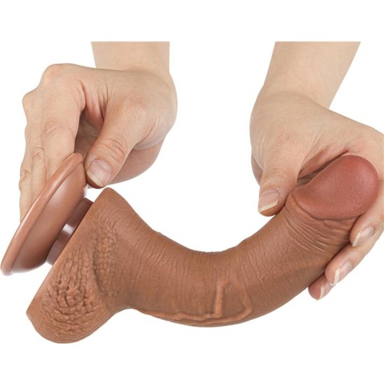 Lovetoy Dildo Sliding Skin 7.5 Brown