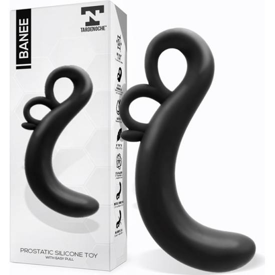 Tardenoche Banee Prostativ Stimulator with Easy Pull Silicone Black