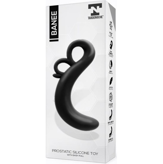 Tardenoche Banee Prostativ Stimulator with Easy Pull Silicone Black