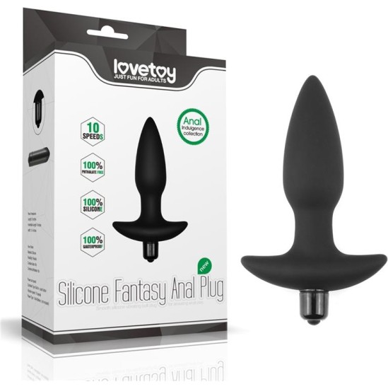 Lovetoy Butt Plug Fantasy Plug with Vibration Black