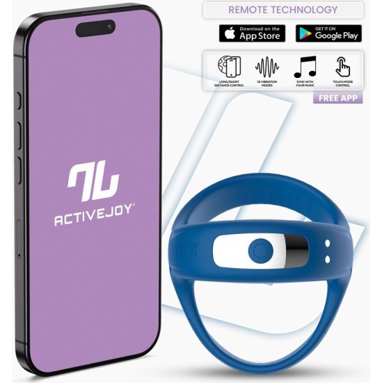 Intoyou App Series Rank Vibrating Ring with App Blue
