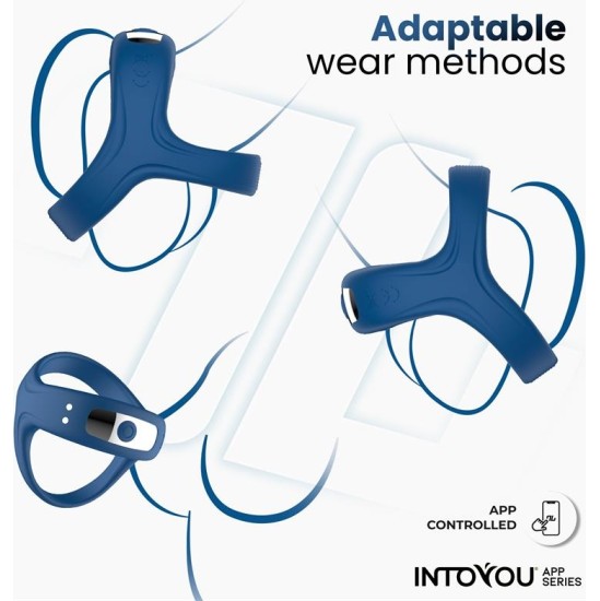Intoyou App Series Rank Vibrating Ring with App Blue