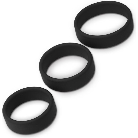 Lovetoy Pack of 3 Penis Ring Power Ring Black