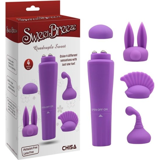 Chisa Stimulator with 4 Heads Sweet Purple