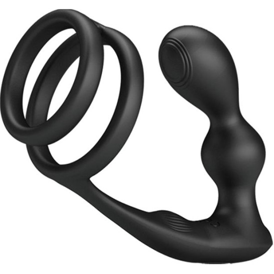 Prettylove Marshall Anal Plug with Vibration and Cock and Ball Ring
